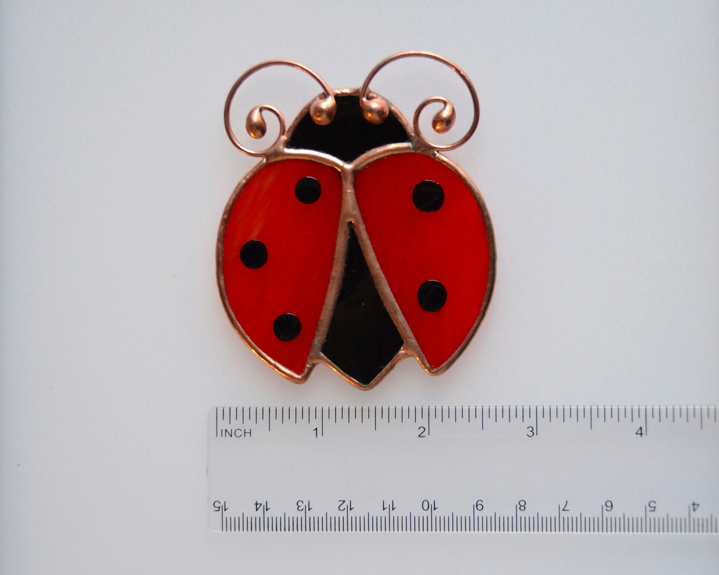 Stained Glass Ladybug Suncatcher – Window Hanging Ornament and Gift