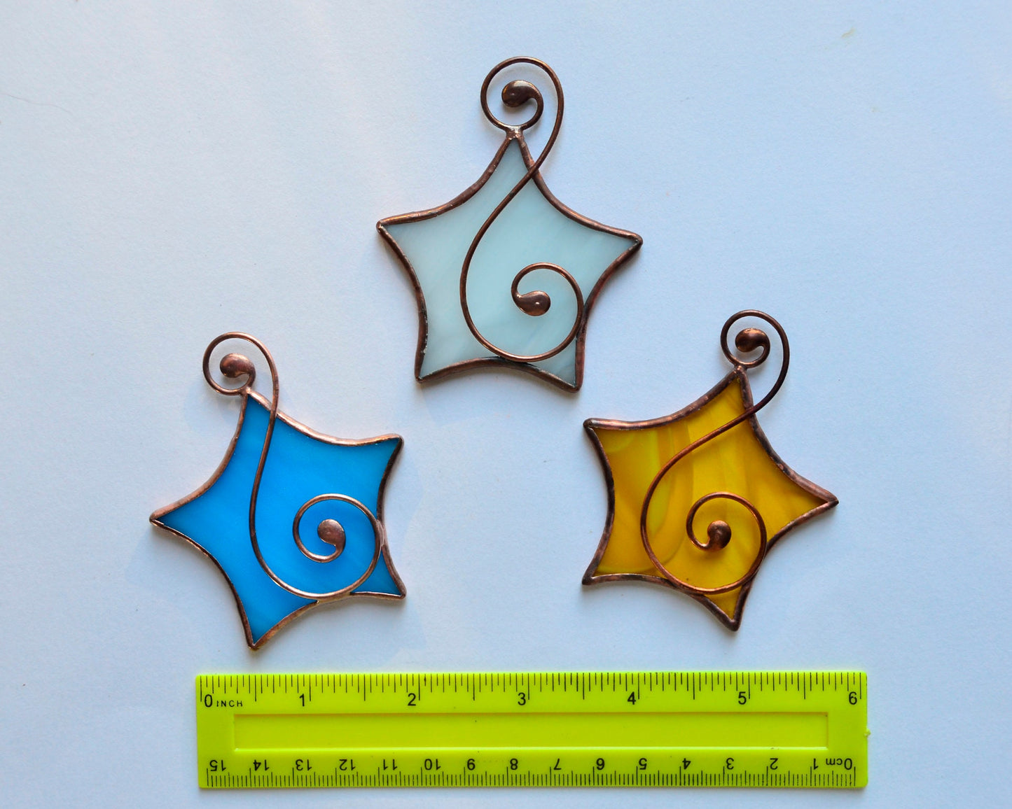 Christmas star stained glass suncatcher set, hangings ornaments