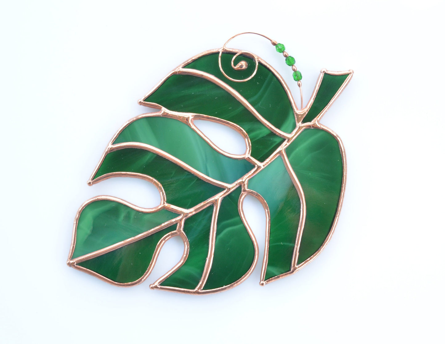 Monstera Leaf Stained Glass Suncatcher, Window Hanging Ornament