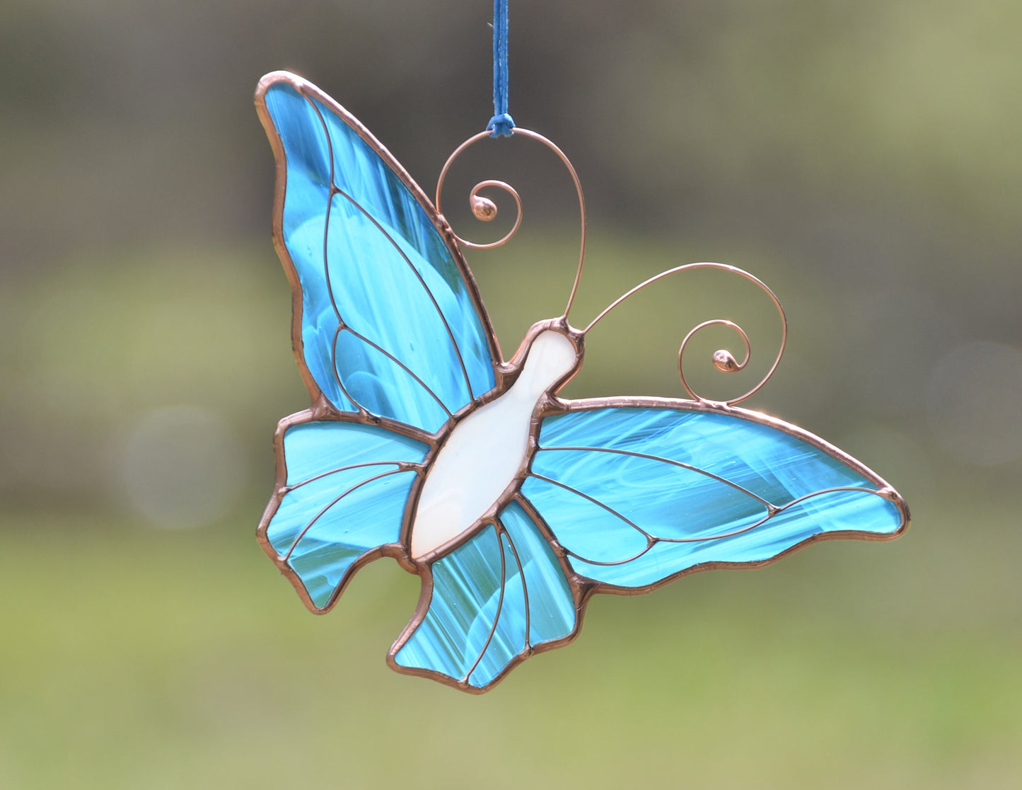 Stained glass window hanging butterfly suncatcher