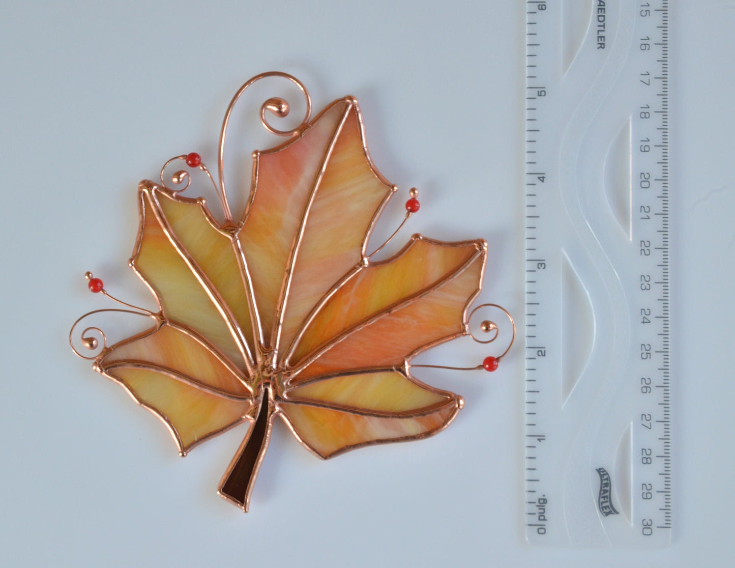 Stained glass leaf decor, window hangings, stain glass suncatcher
