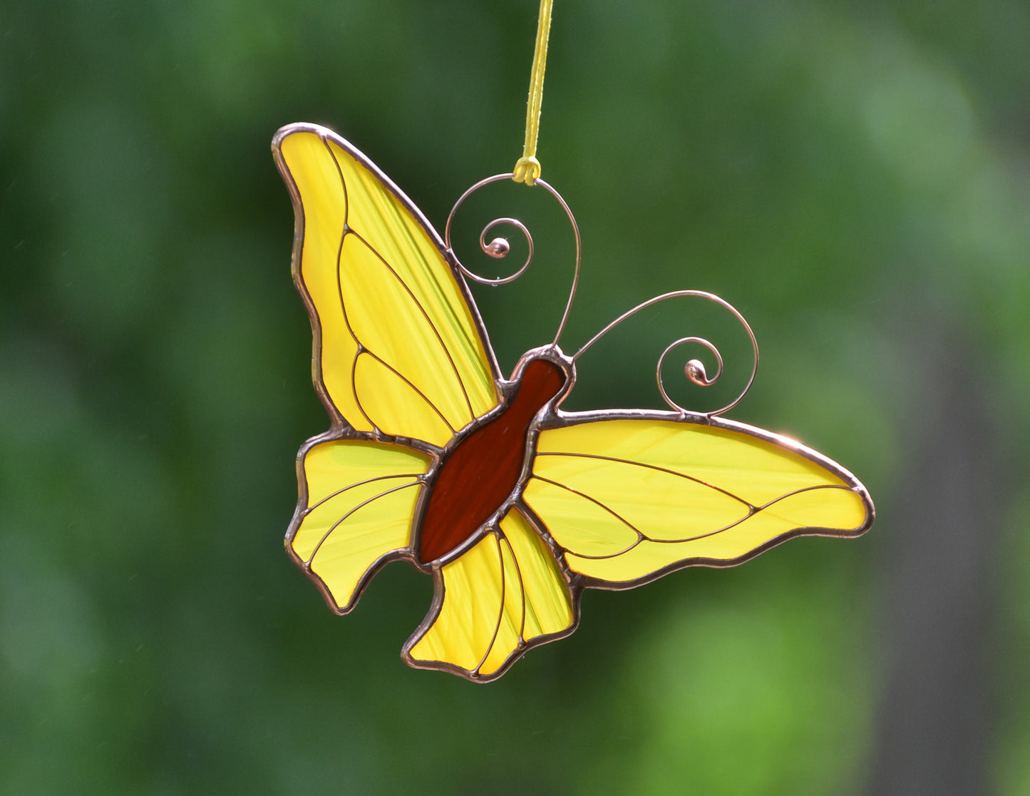 Stained glass window hanging butterfly suncatcher