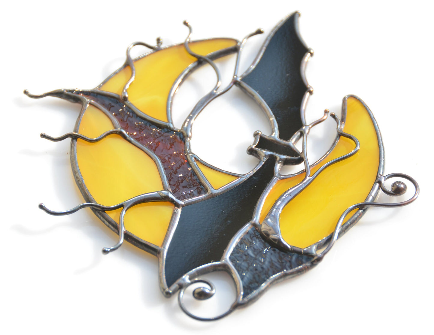 Stained glass Halloween suncatcher, spooky tree, bat suncatcher, window hanging decor