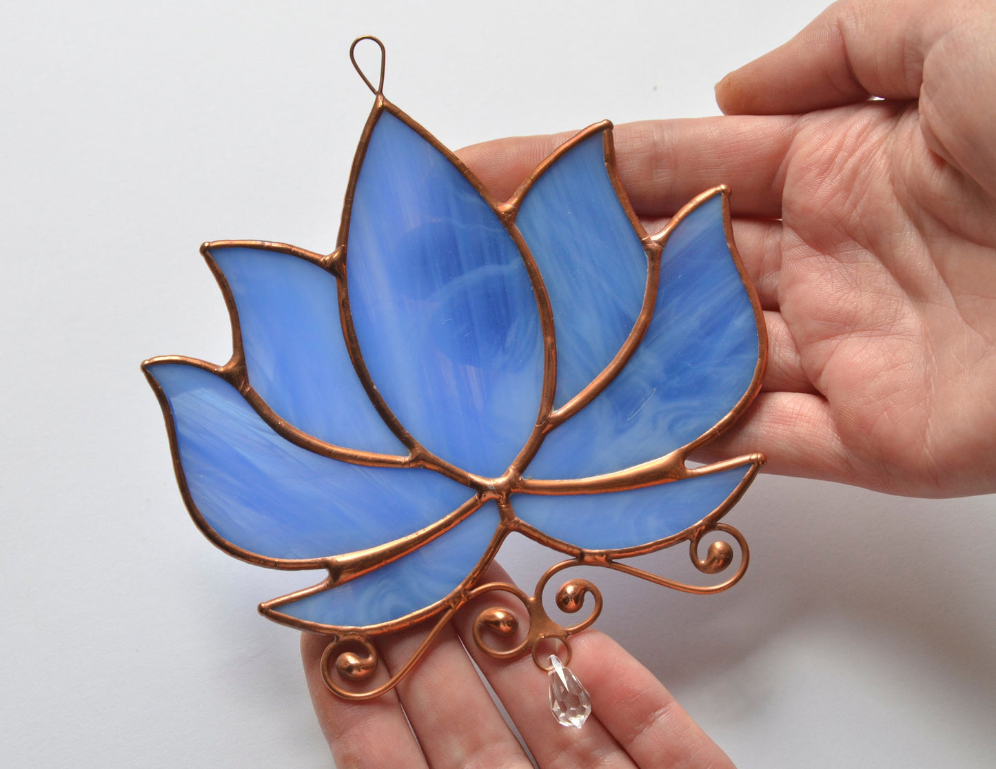 Stained glass lotus window hangings crystal suncatcher: yoga lover gift