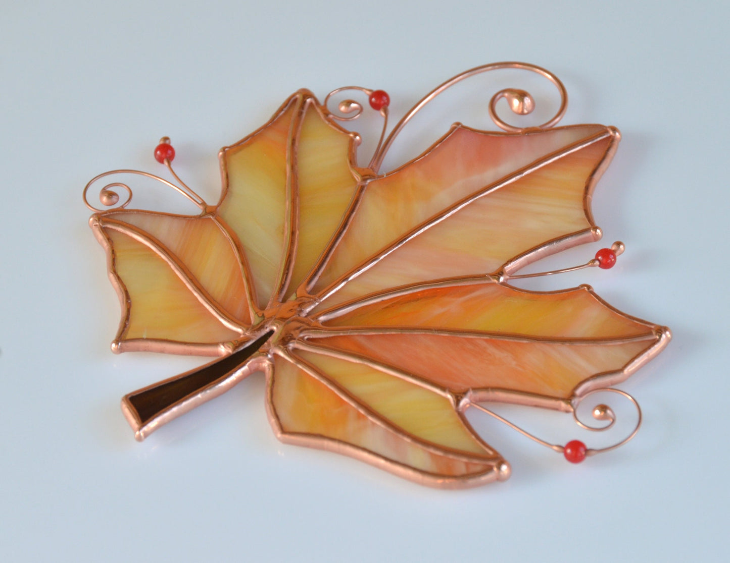 Stained glass leaf decor, window hangings, stain glass suncatcher