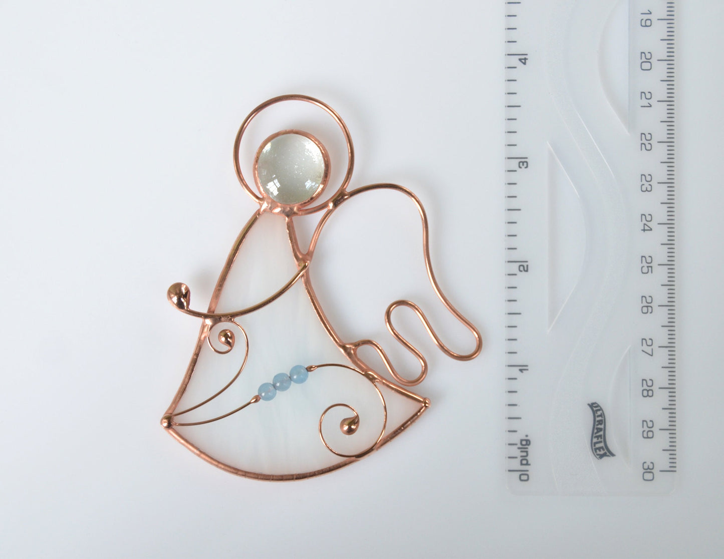 White Angel Stained Glass Window Hanging Decor