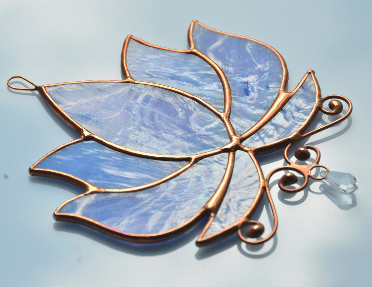 Stained glass lotus window hangings crystal suncatcher: yoga lover gift