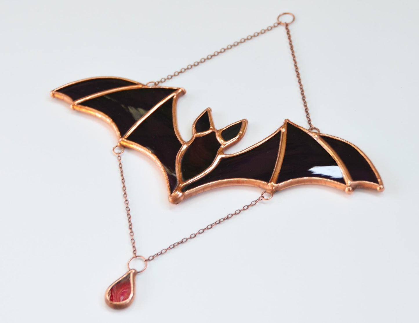 Stained Glass Halloween Bat Suncatcher – Spooky Window Hanging Decor