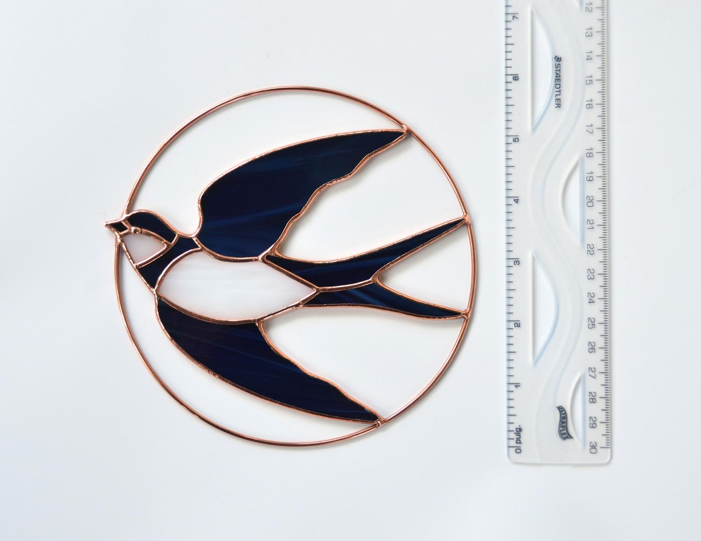 Stained glass swallow suncatcher, bird lover gift, window hangings