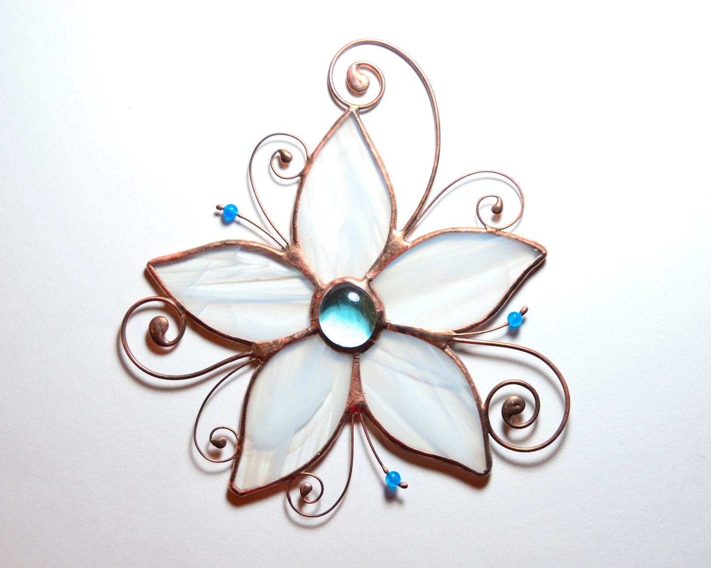 Stained glass window hangings, flower sun catcher, housewarming gift, handmade flower gift