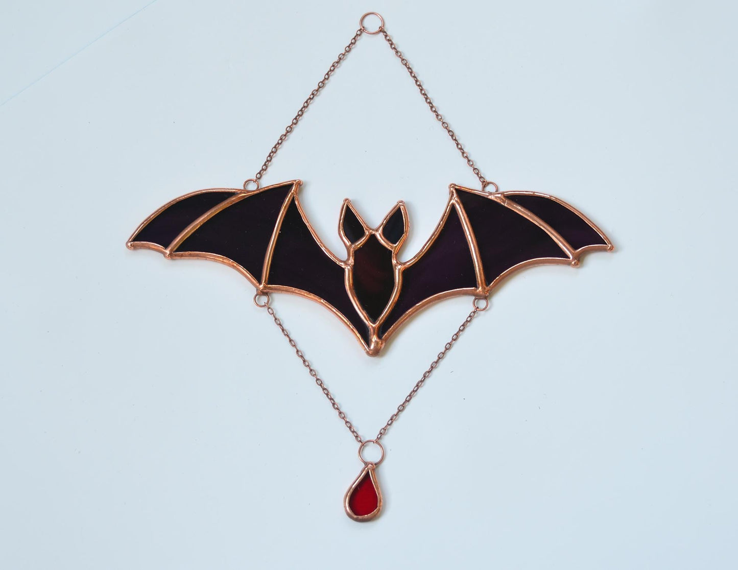 Stained Glass Halloween Bat Suncatcher – Spooky Window Hanging Decor