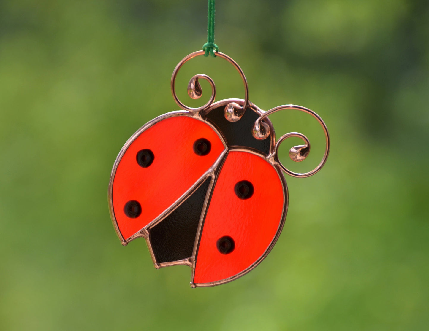 Stained Glass Ladybug Suncatcher – Window Hanging Ornament and Gift