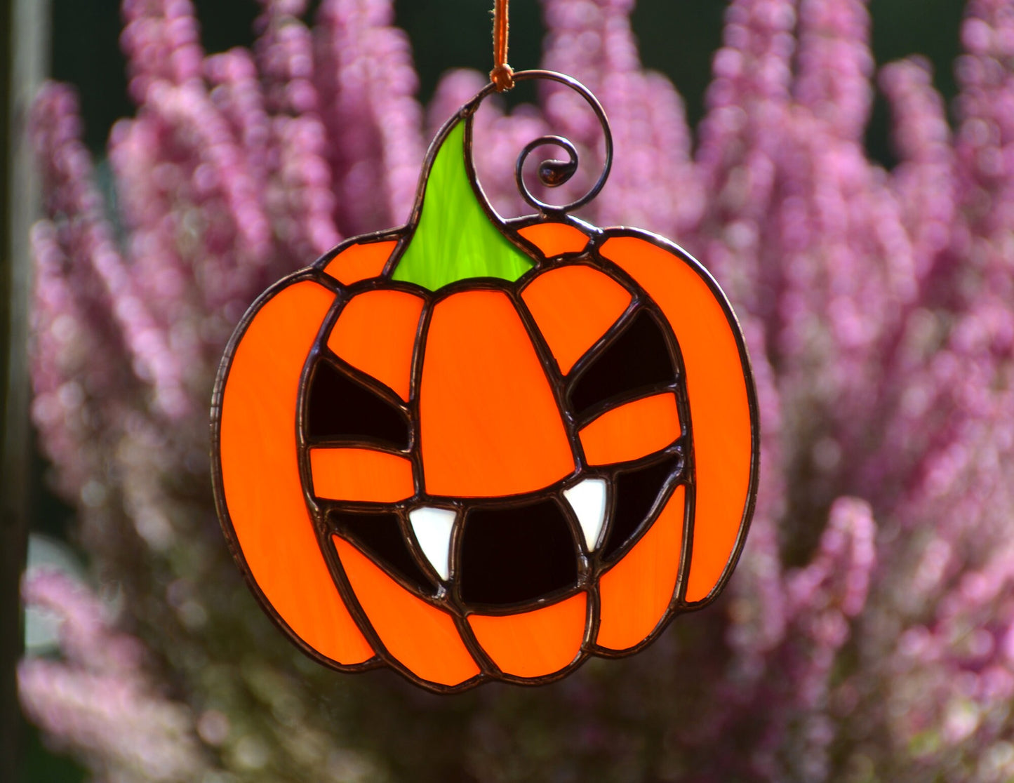 Stained glass Halloween suncatcher, window hangings horror ornament