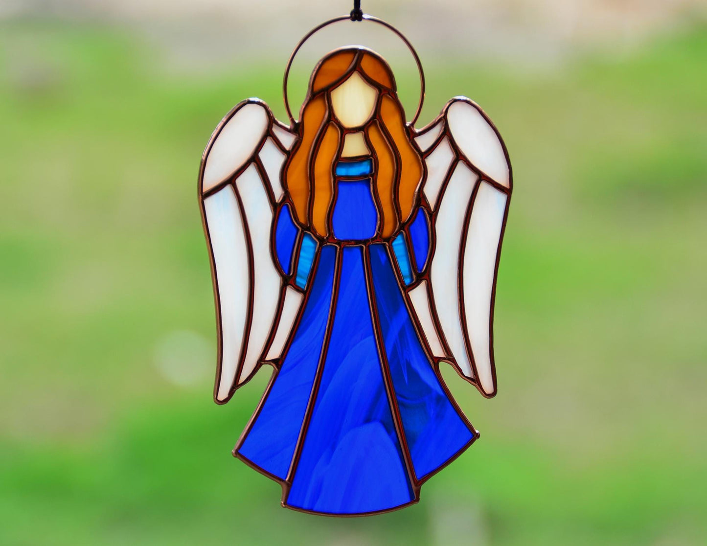 Christmas angel stained glass widow hanging suncatcher, angel gift, angel ornaments