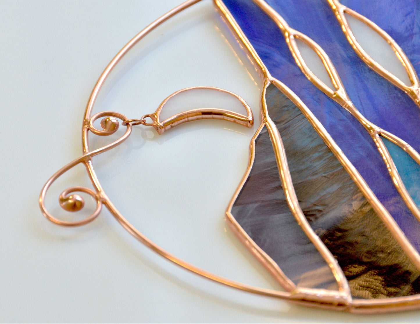 Sunset Sea Stained Glass Suncatcher: Handmade Window Hanging