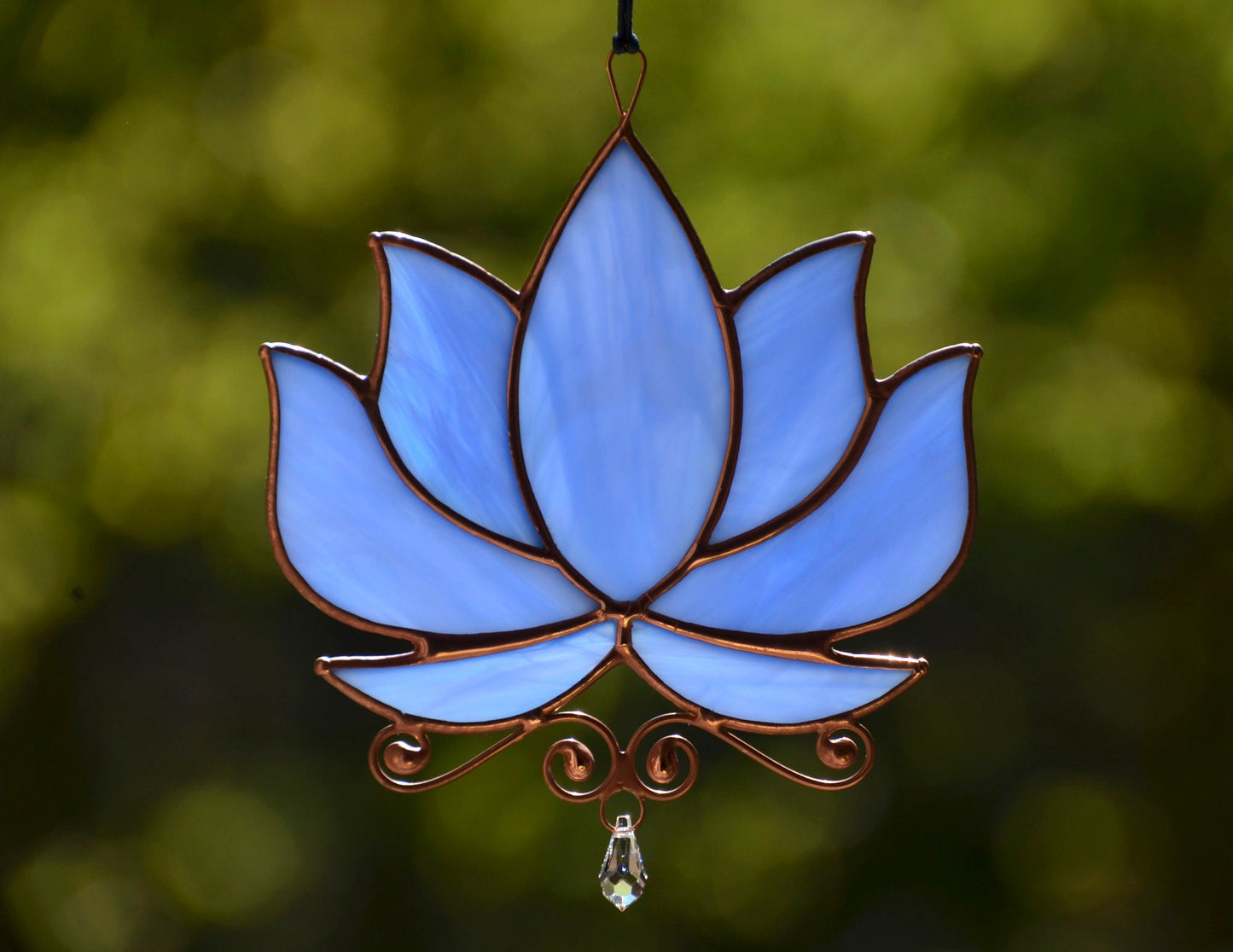 Stained glass lotus window hangings crystal suncatcher: yoga lover gift