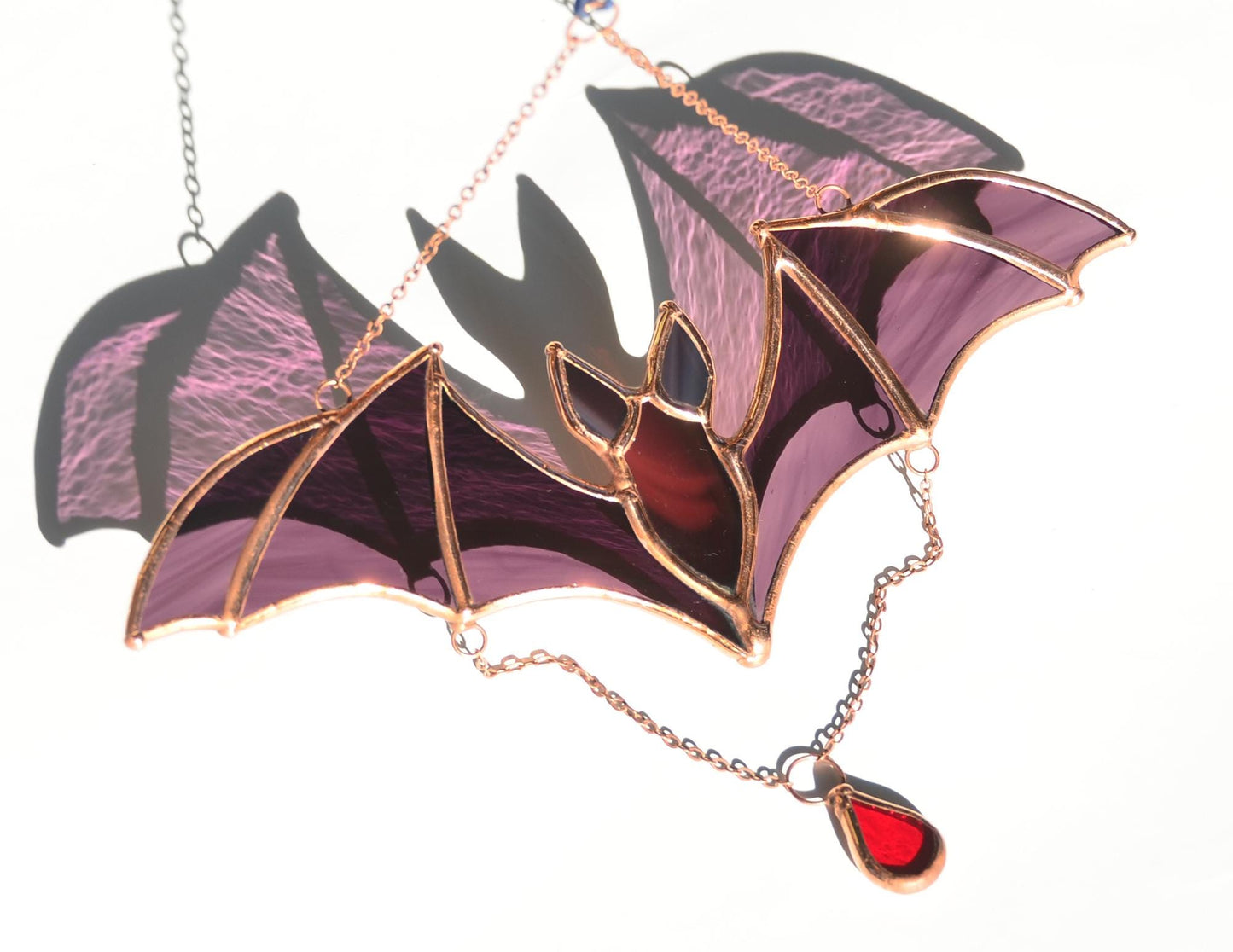 Stained Glass Halloween Bat Suncatcher – Spooky Window Hanging Decor