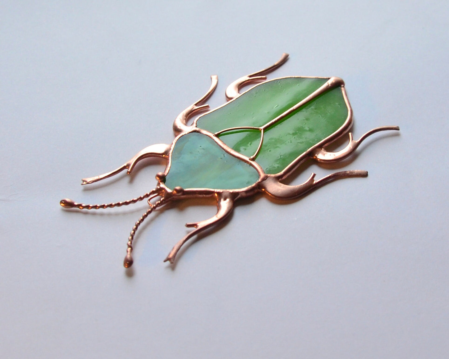 Stained glass beetle, bug suncatcher, glass home decor, window hangings decor, garden decoration, Tiffany glass art