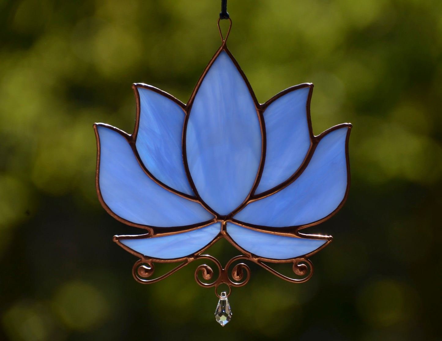 Stained Glass Lotus Suncatcher: Crystal Window Hanging, Yoga Gift