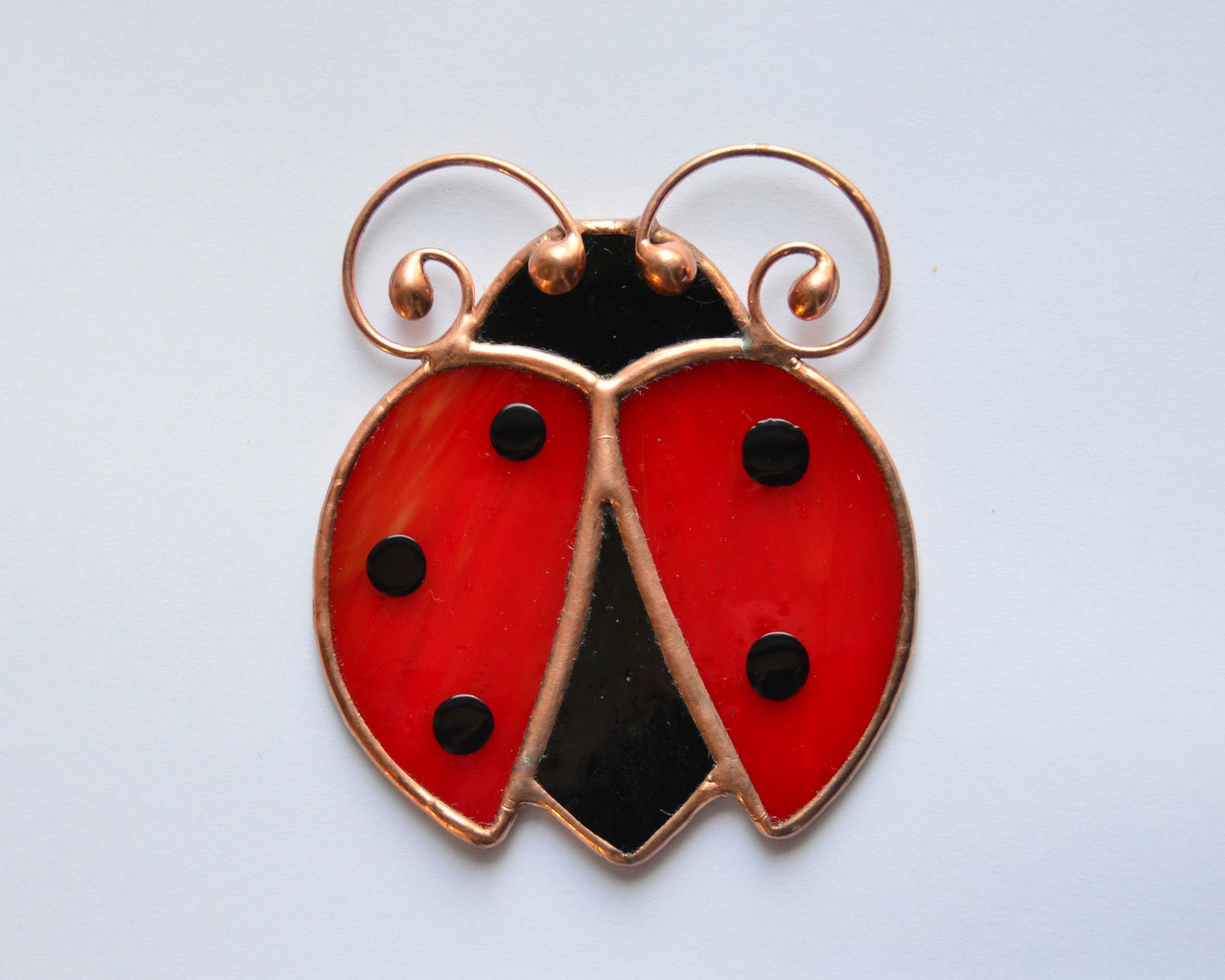 Stained Glass Ladybug Suncatcher – Window Hanging Ornament and Gift