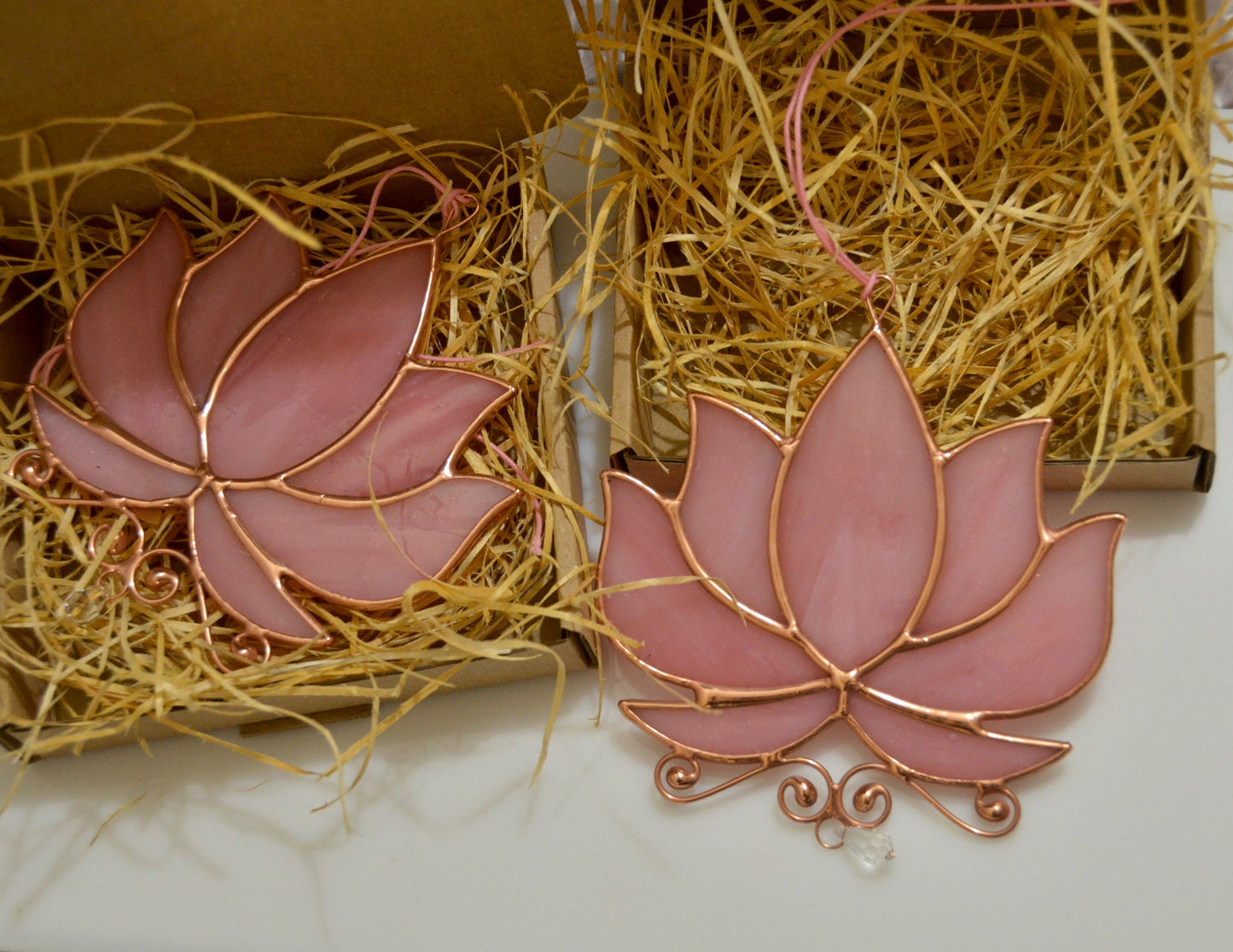 Stained Glass Lotus Suncatcher: Crystal Window Hanging, Yoga Gift