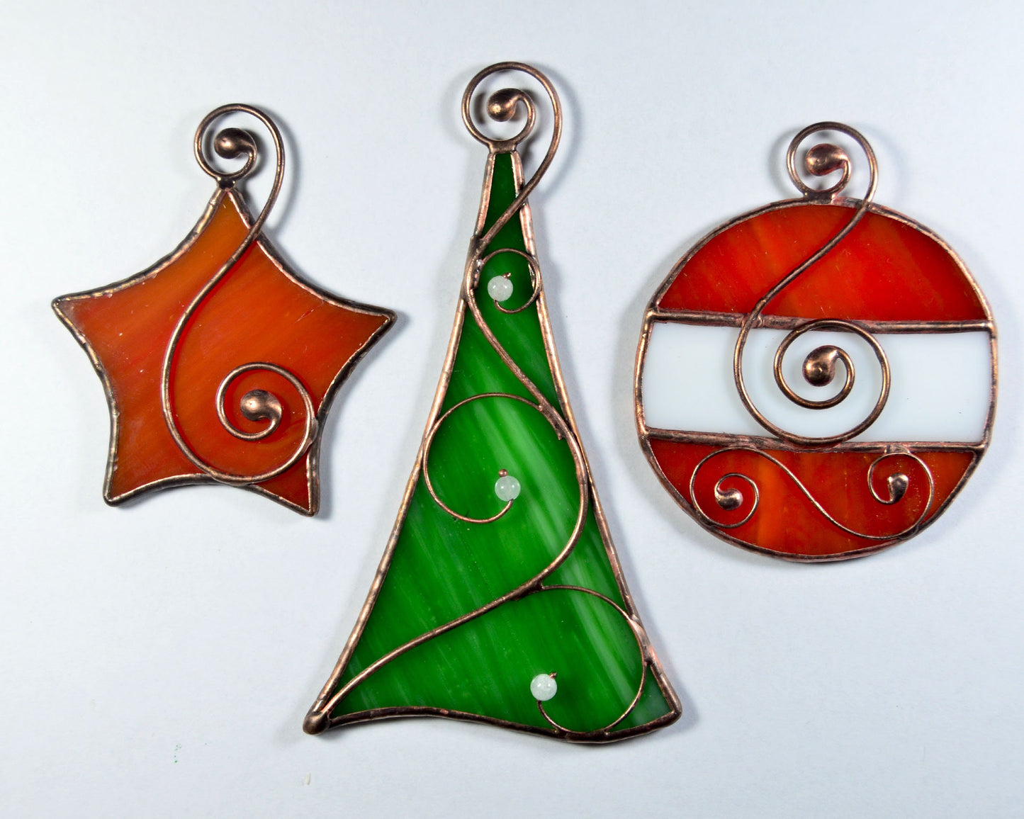 Stained glass Christmas ornaments, hanging suncatcher