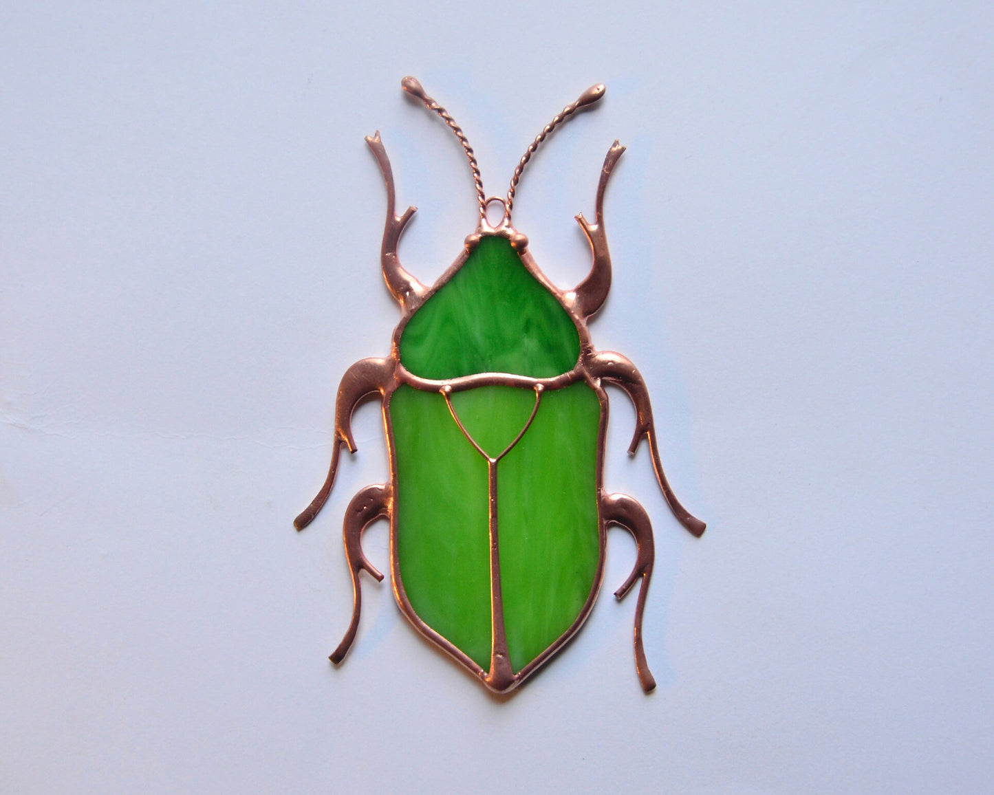 Stained glass beetle, bug suncatcher, glass home decor, window hangings decor, garden decoration, Tiffany glass art