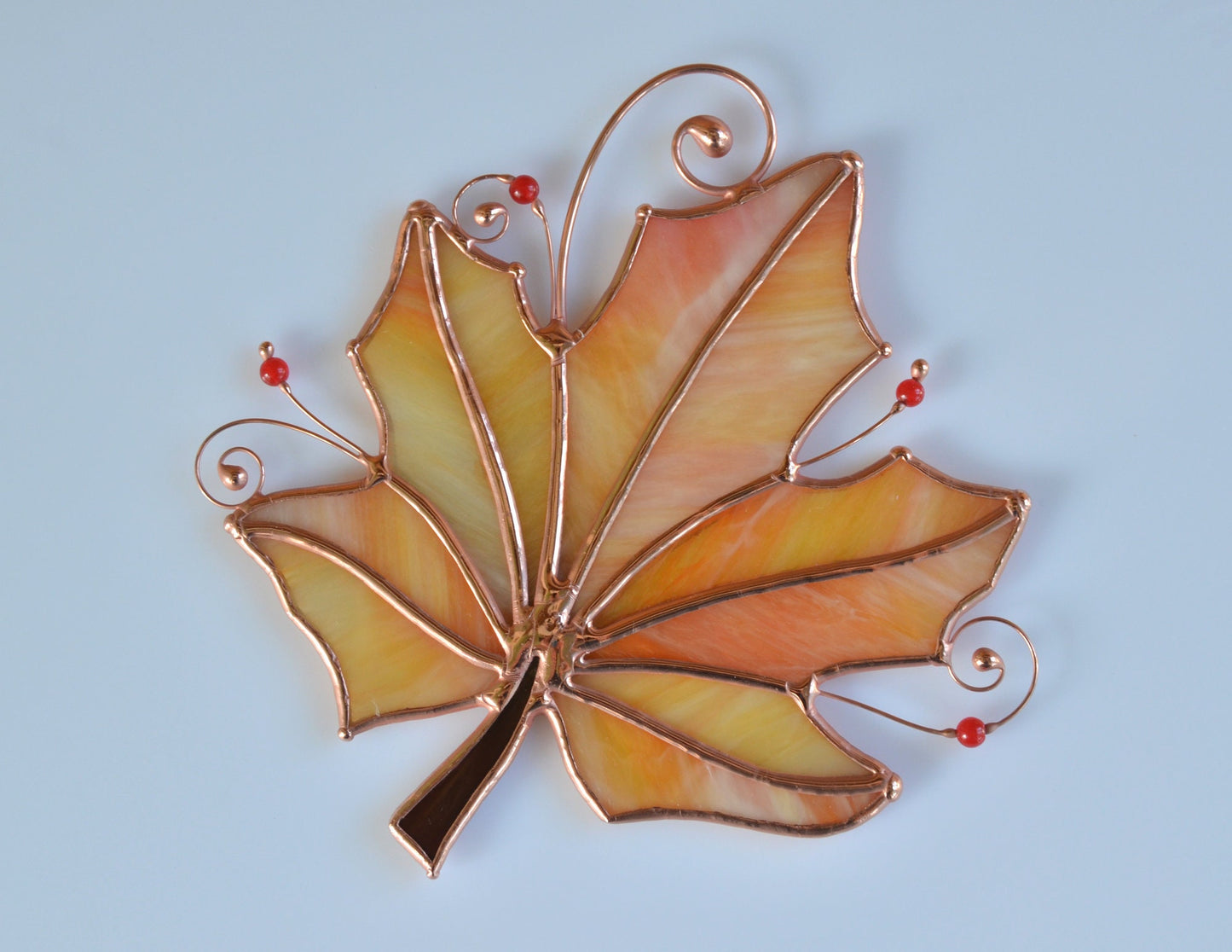 Stained glass leaf decor, window hangings, stain glass suncatcher
