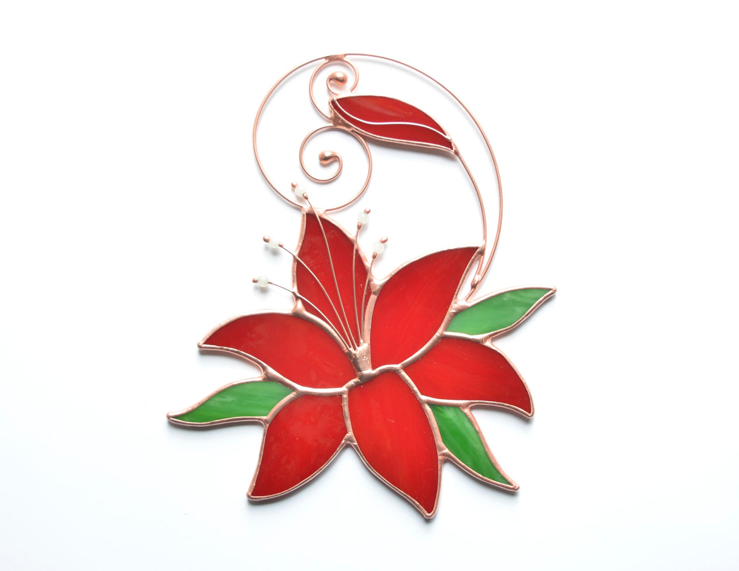 Lily Stained Glass Suncatcher, Flower Window Hangings