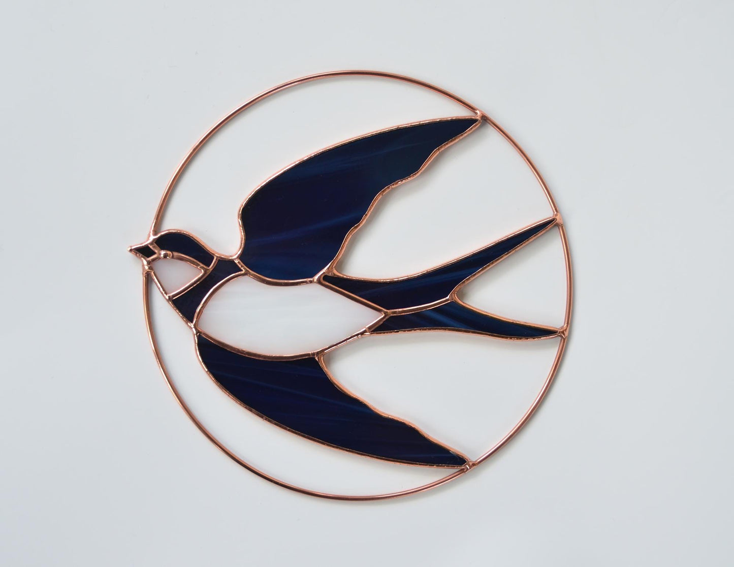 Stained glass swallow suncatcher, bird lover gift, window hangings