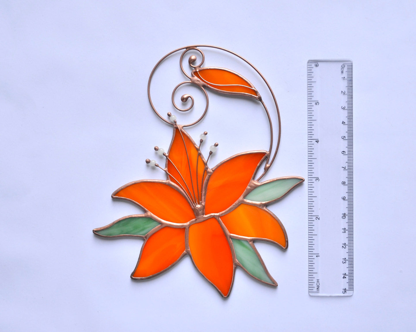 Lily Stained Glass Suncatcher, Flower Window Hangings