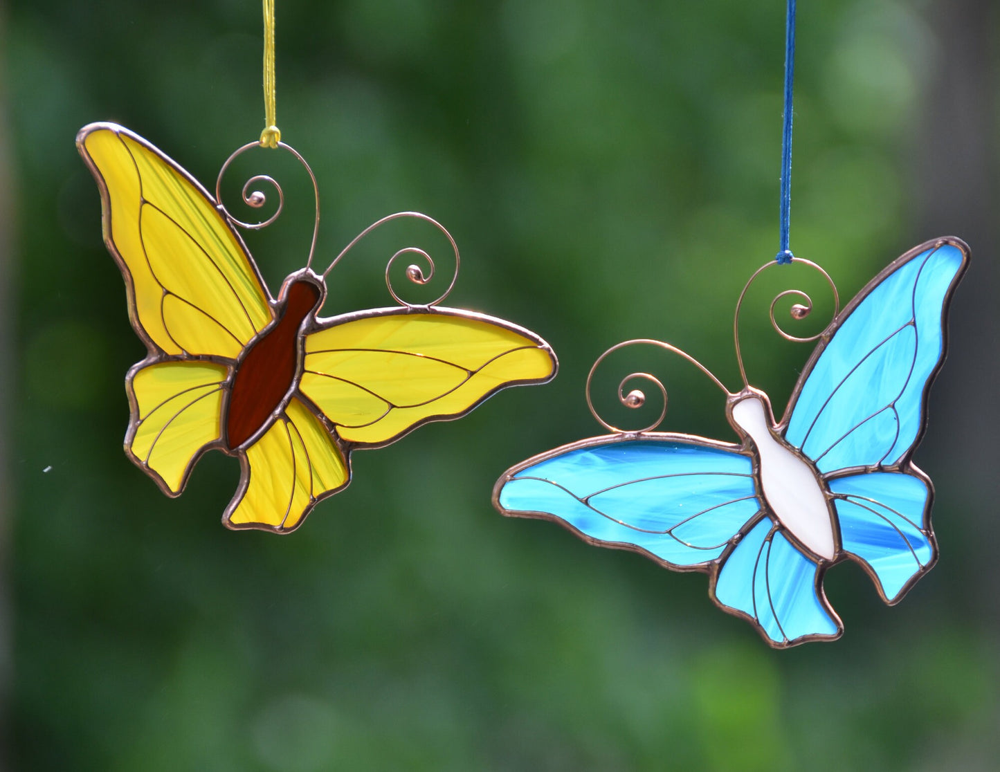 Stained glass window hanging butterfly suncatcher