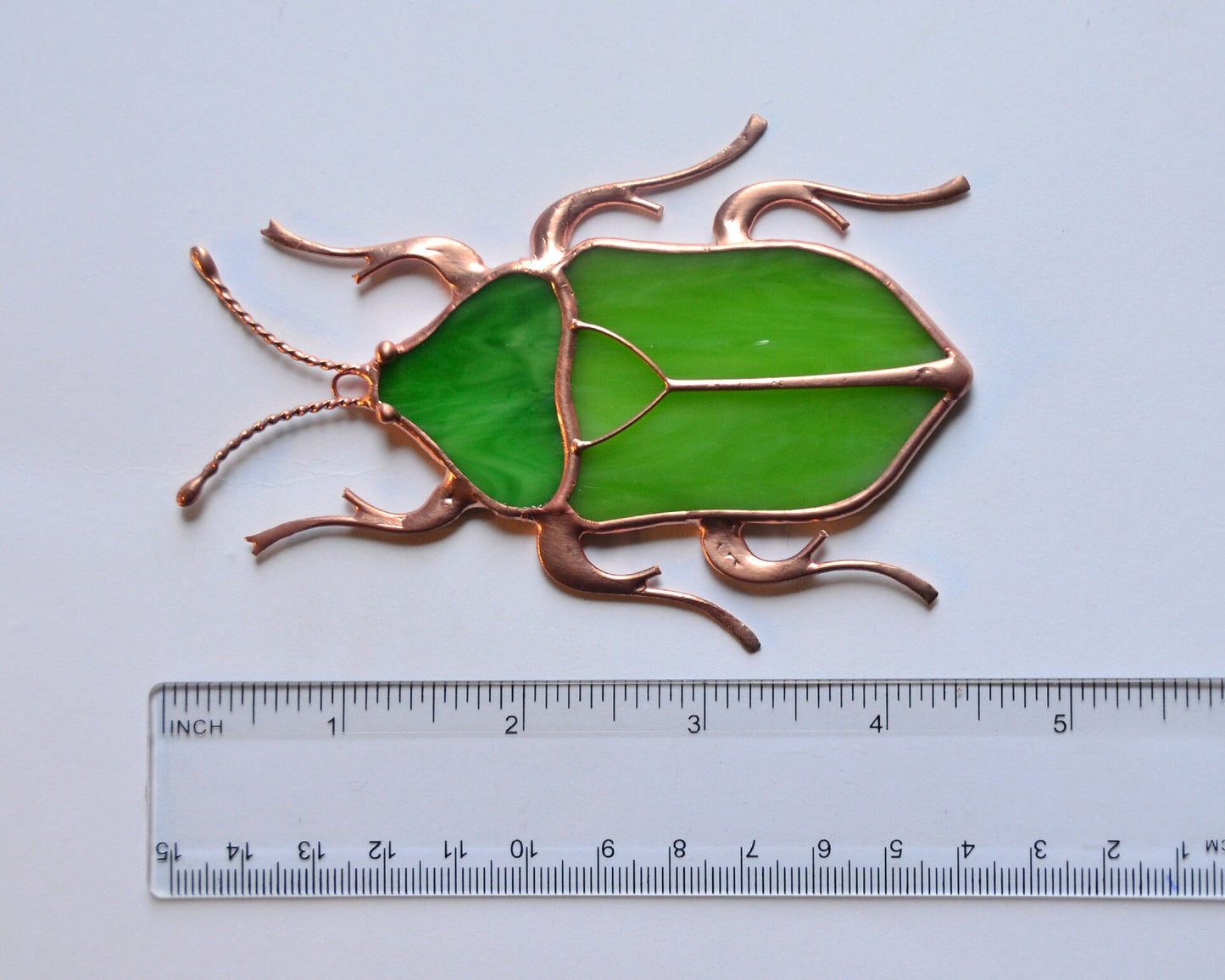 Stained glass beetle, bug suncatcher, glass home decor, window hangings decor, garden decoration, Tiffany glass art