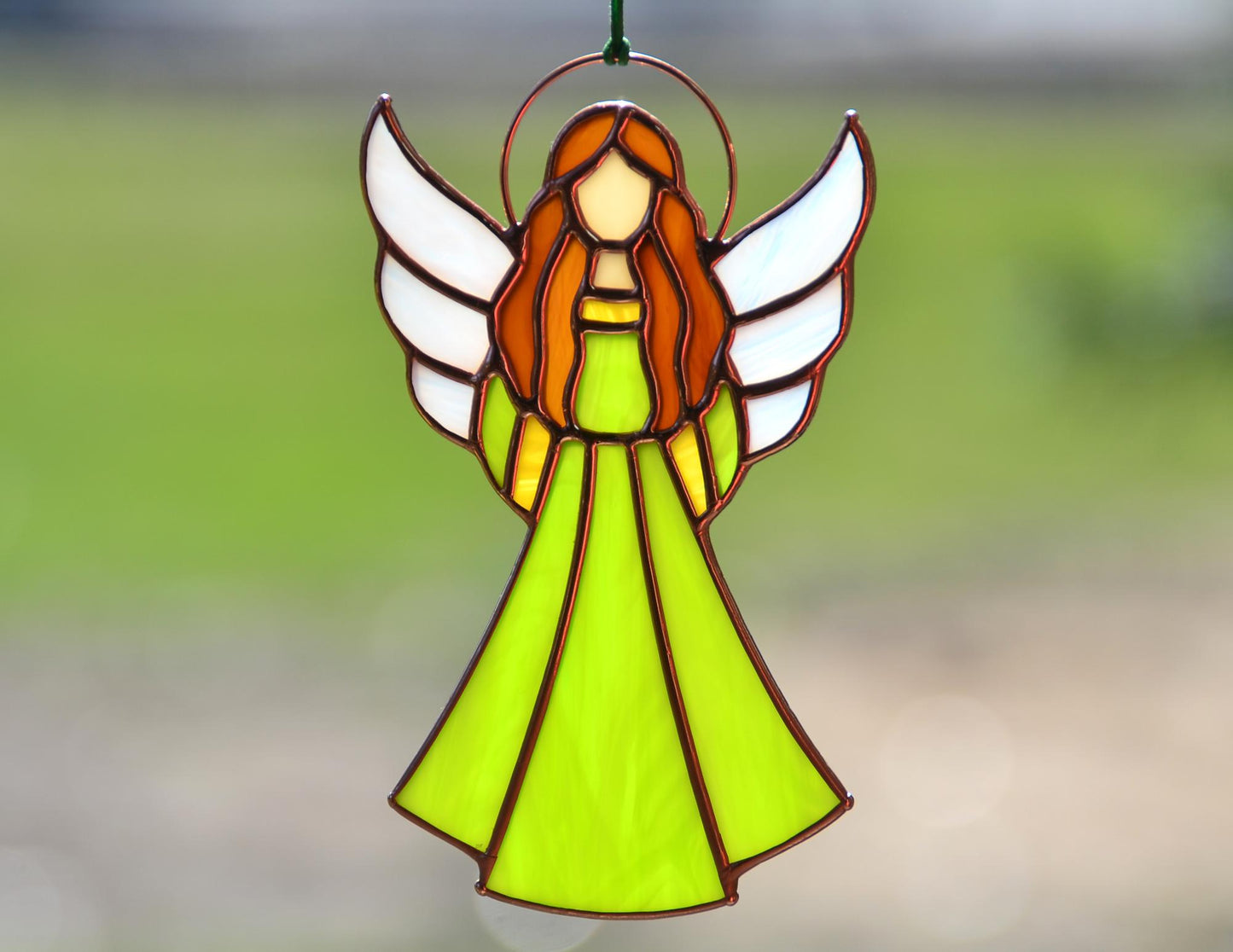 Christmas angel stained glass widow hanging suncatcher, angel gift, angel ornaments