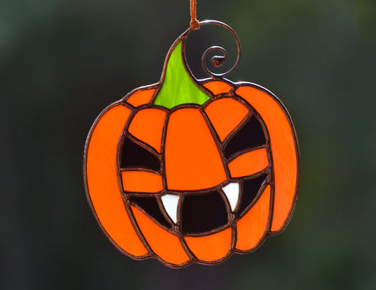 Stained glass Halloween suncatcher, window hangings horror ornament