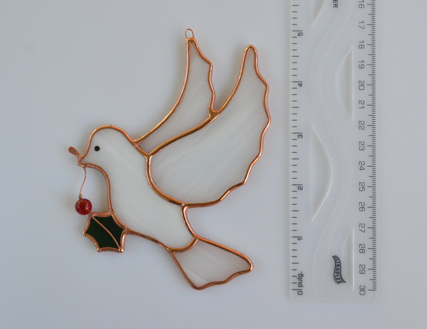 Stained glass bird, dove suncatcher, window hangings Christmas ornament