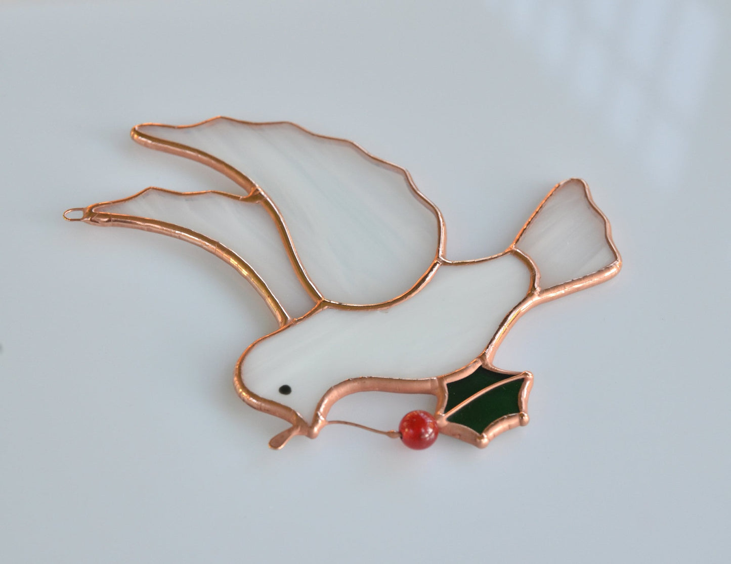 Stained glass bird, dove suncatcher, window hangings Christmas ornament